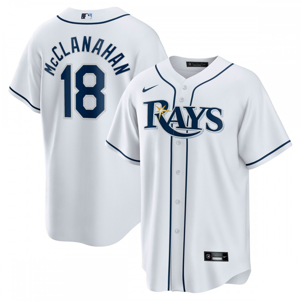 Shane McClanahan Tampa Bay Rays Home Replica Player Jersey - White-Pro Kit Vault | Brand New 26/27 Sports Jerseys